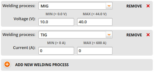 adding welding processes